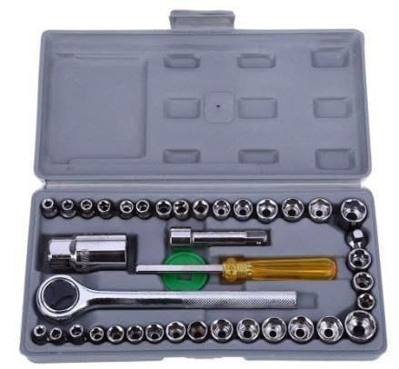 40 in 1 Pcs Wrench Tool Kit & Screwdriver and Socket Set Automobile Motorcycle Tool Box Set Socket Wrench Sleeve Suit Hardware Auto Car Repair Tools Socket Wrenches Single Sided Rachet Wrench  (Pack of 1)