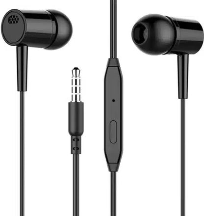 Wired In-Ear Headphones with Mic (Pack of 2, Black & White)